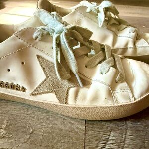Golden Goose White and Gray Star Sneakers